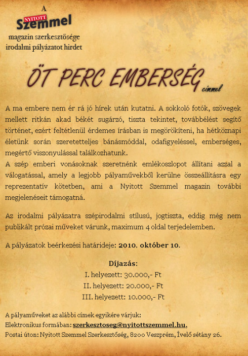 Öt perc emberség